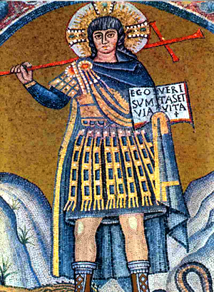 A depiction of Christ as a warrior in Ravenna
